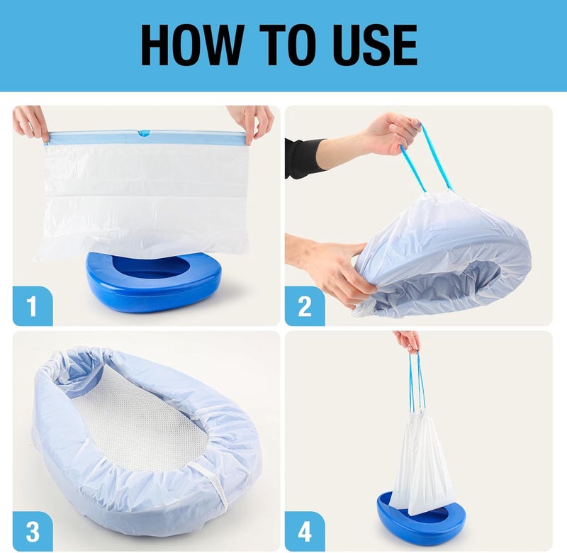 Tilcare Contoured Bedpan Set with 25 Super Absorbent Pads and Liners - Heavy Duty Bed Pan for Females and Men - For Hospital or Home Use of the Elderly and Bedridden Patients - Pads Absorb up to 35 oz /1000ml - Image 4